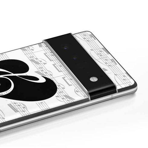 BW Musical Notes Google Pixel 6 Skin